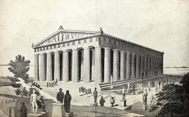 A Parthenon, ahogy régen kinézhetett, példa a klasszikus építészetre